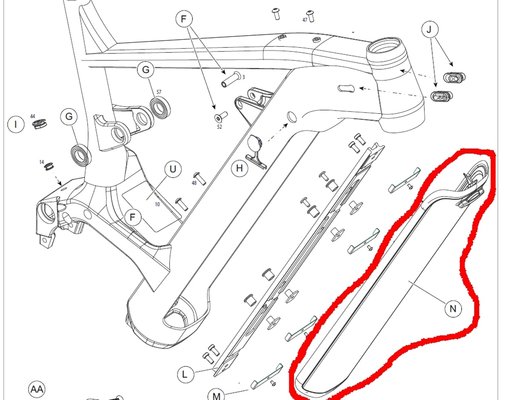 Cannondale Kryt batérie BATTERY COVER DT BOTTOM EXIT 750WH Kryt batérie