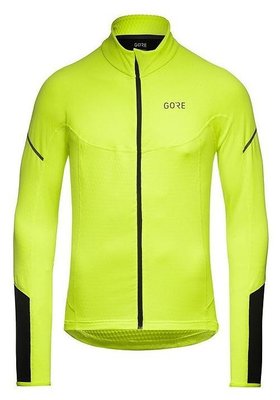 GORE M Thermo Long Sleeve Zip Shirt Black/Neon Yellow